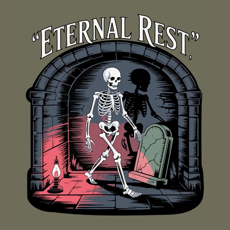 Illustration de squelette de repos éternel