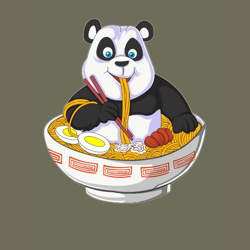 Panda Chef mit Nudelschüssel Design