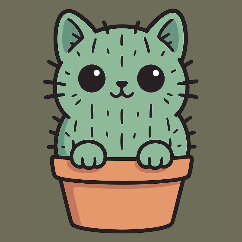 Conception de chaton cactus mignon