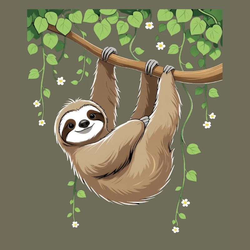 Cute sloth on the tree
