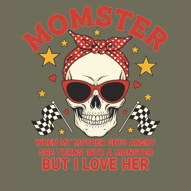 Monstermutter mit retro Skulls Design