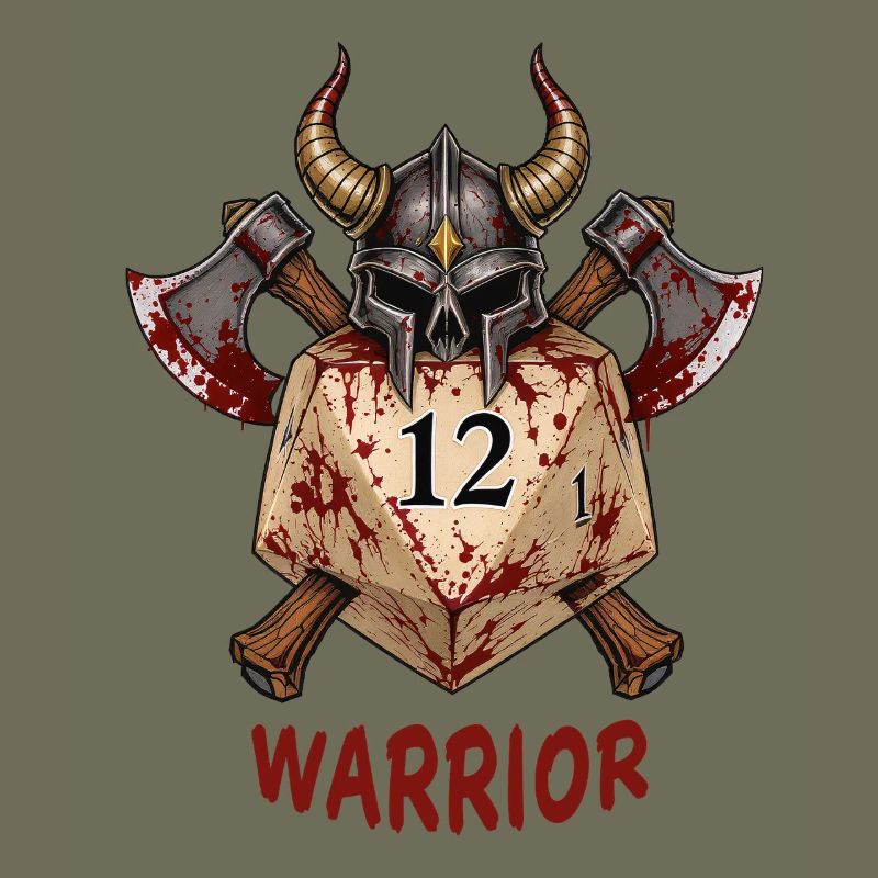 W20 mit Ritterhelm & Äxten – Warrior Dice
