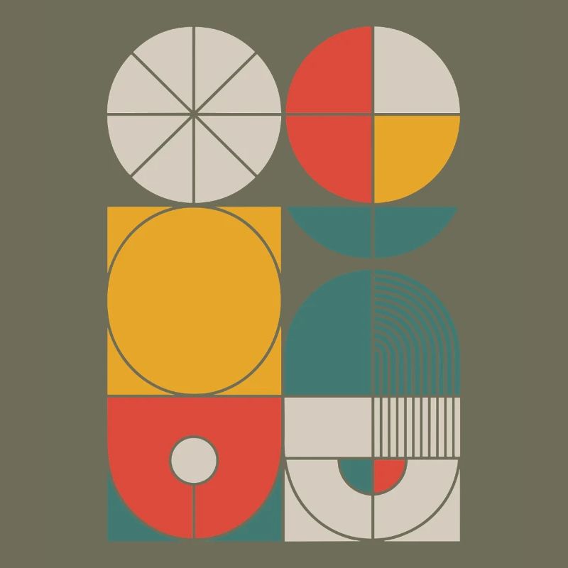 Bauhaus Geometric Shapes Composition