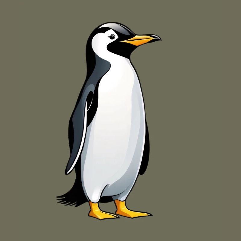 Illustration eines Pinguins mit freundlichem Blick