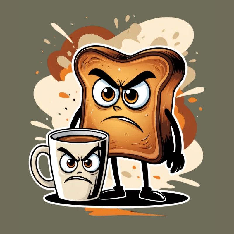 Angry toasts and coffee cup design