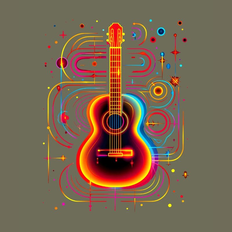 Neon Gitarre mit Psychedelic Effekt