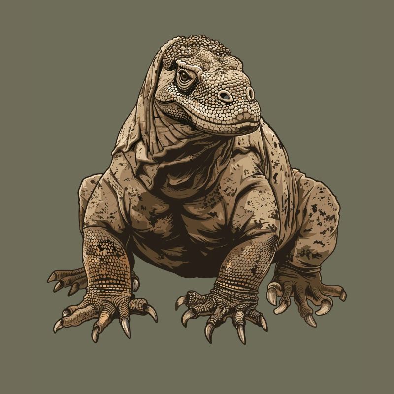 Realistische Komodowaran-Illustration
