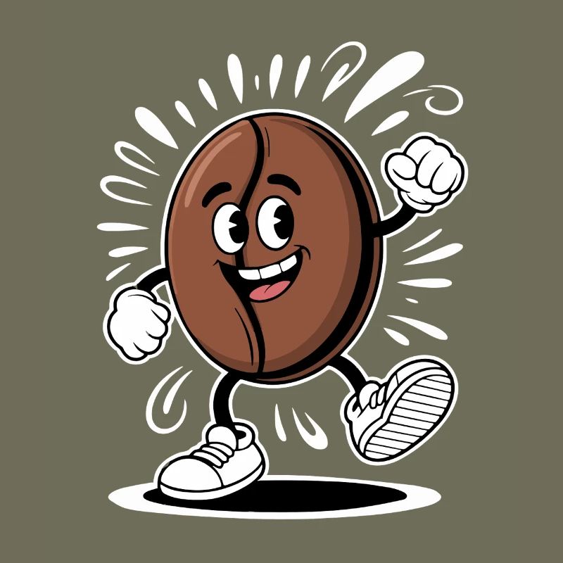 Dancing Coffee Bean Cartoon Coffee