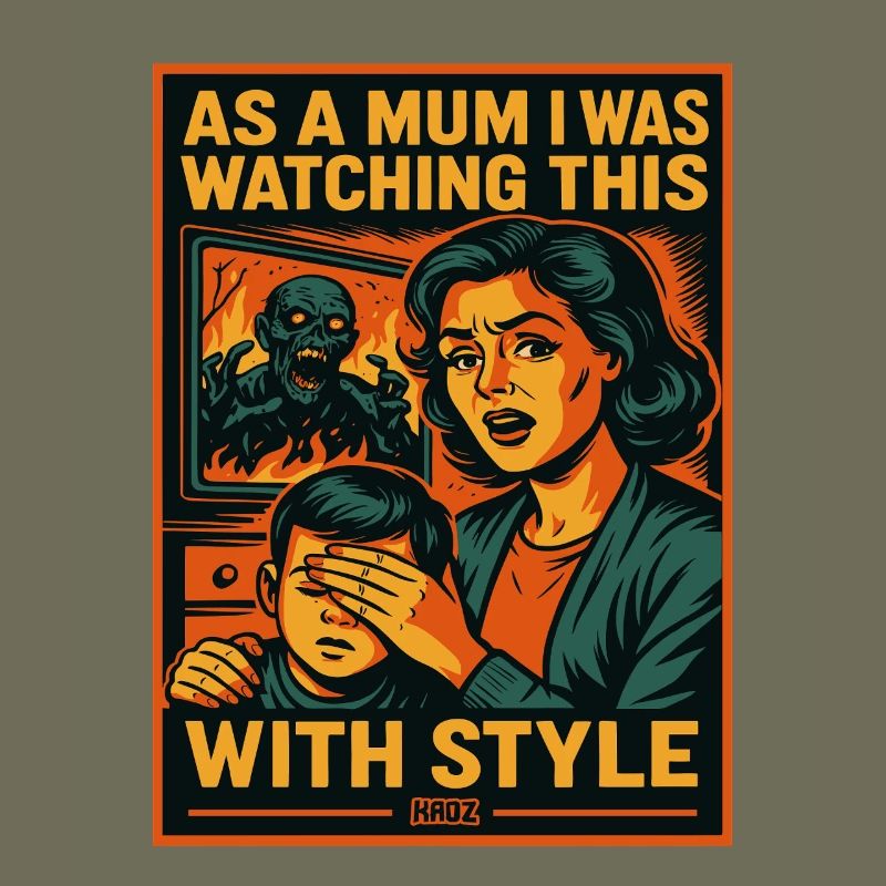 Mother in Horror Retro Comic Style