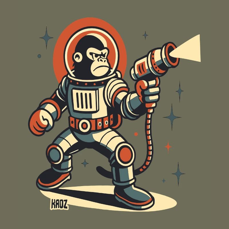Space Monkey astronaute Blaster laser