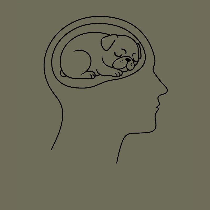 Droll Pug Head Thoughts Dog Owners
