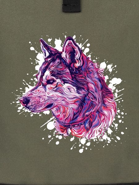 Aquarell-Wolf Neon-Palette