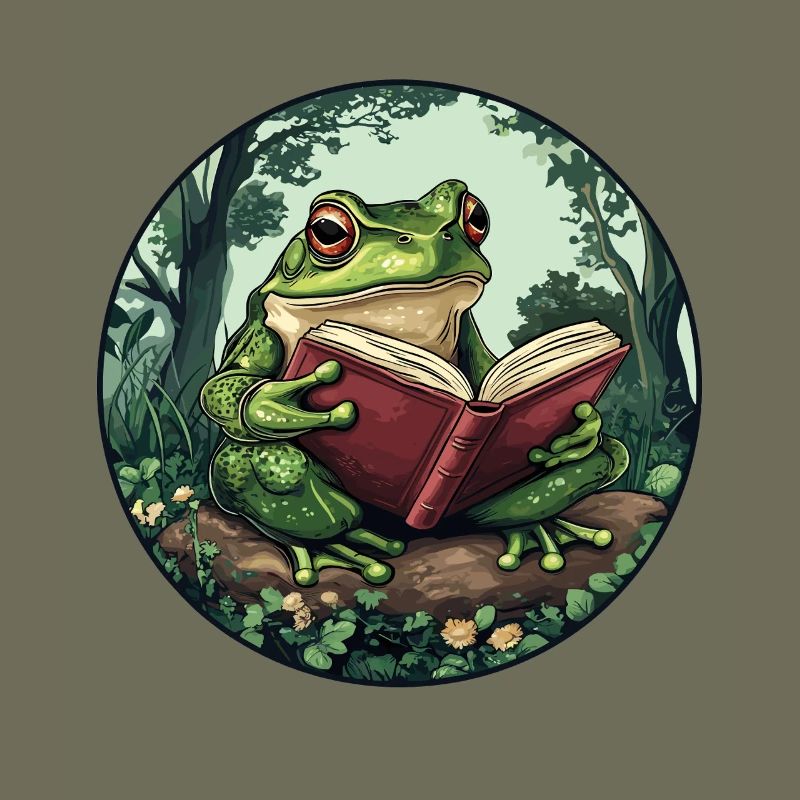 Frog in the forest reads book