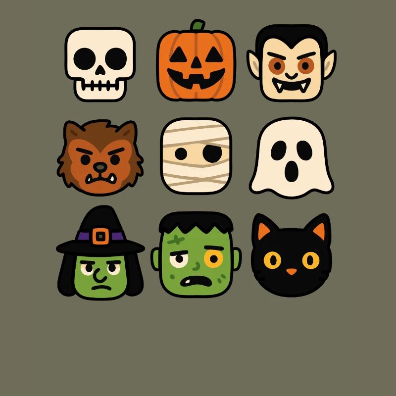 Halloween Bausteinköpfe Jugend Kind Halloween