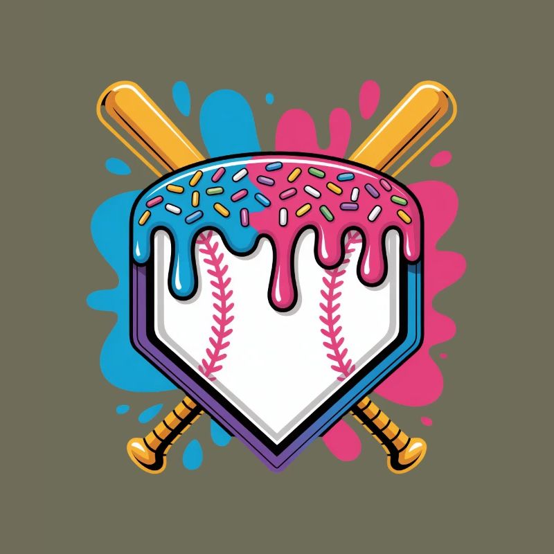 Assiette de baseball avec pépites de crème glacée