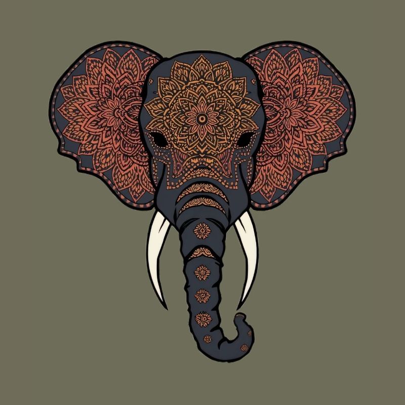 Mandala Elefant Kopf