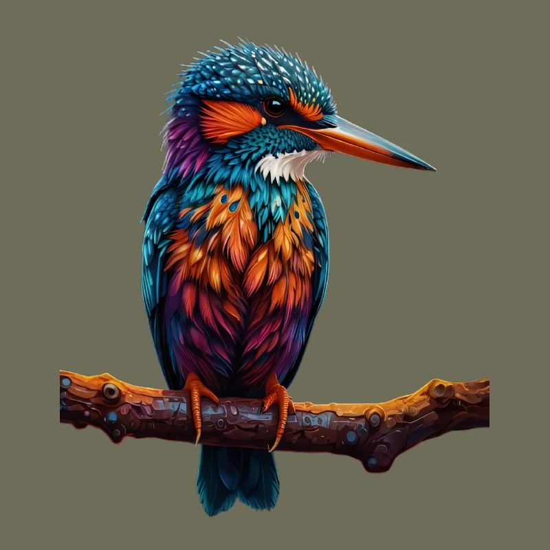 Bunter Eisvogel auf Ast