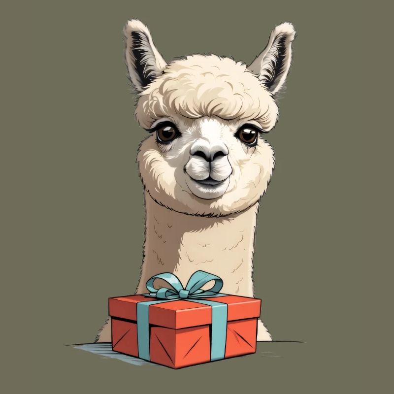 Alpaca with gift