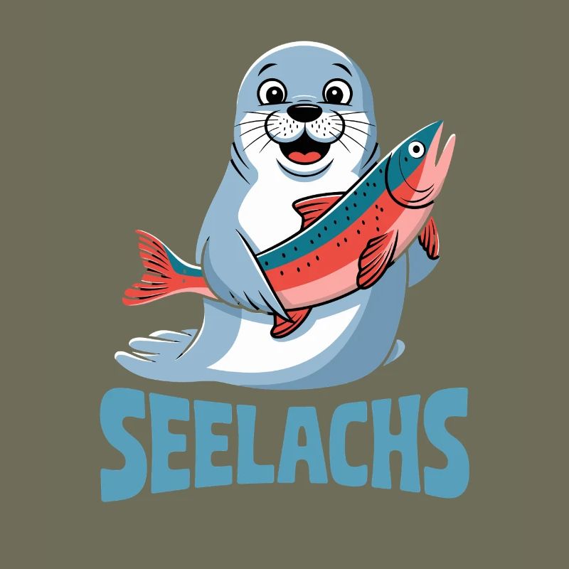 Pollock Funny Seal with Salmon Pun for