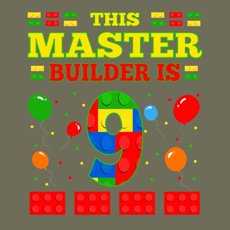 Master Builder 9 Years Old Block Building 9th BDay