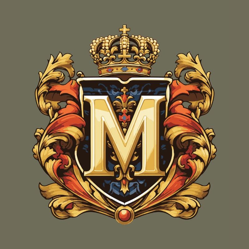 M Letter Name Crown
