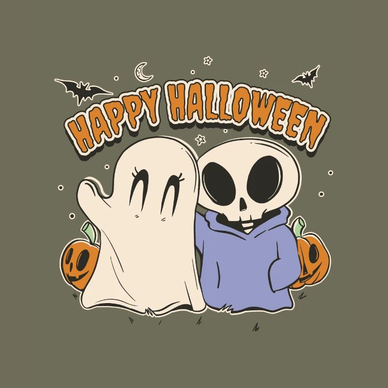 Ghost and Skeleton Halloween