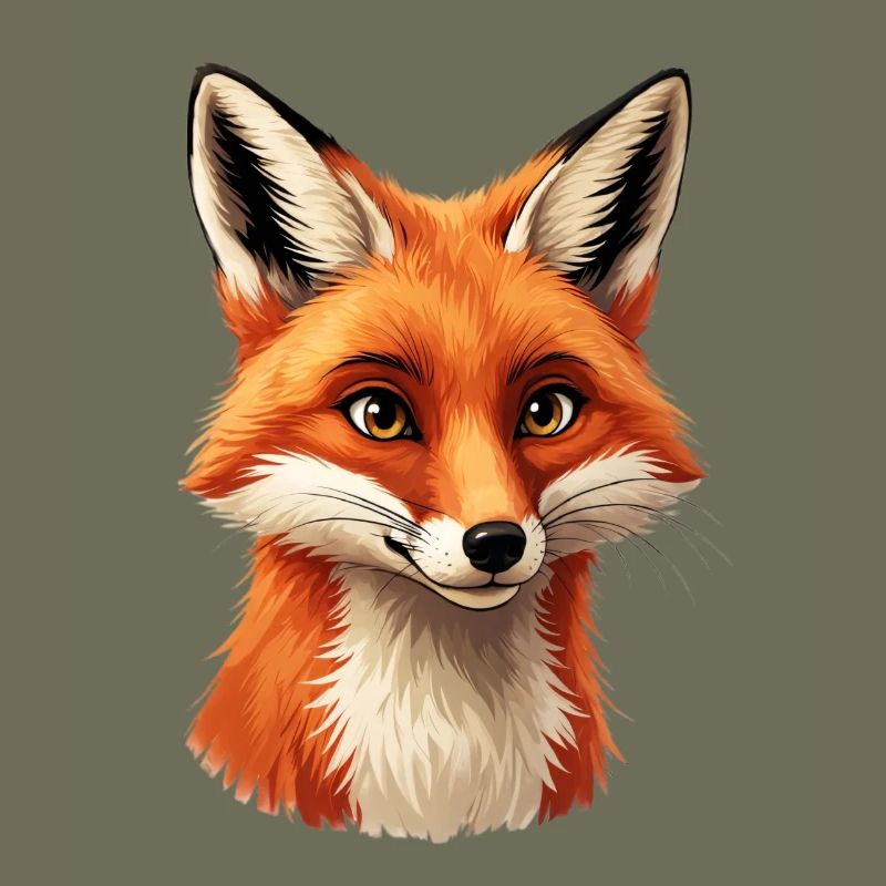 Warming fox head illustration