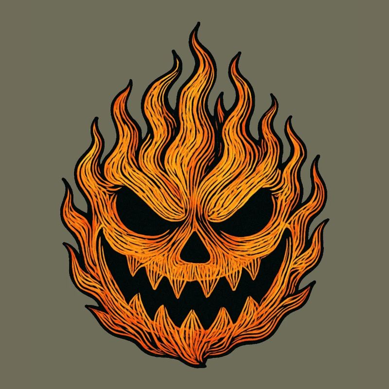 Halloween pumpkin flame design