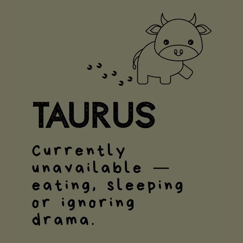 Cute Taurus Cartoon – Nap Mode Activated