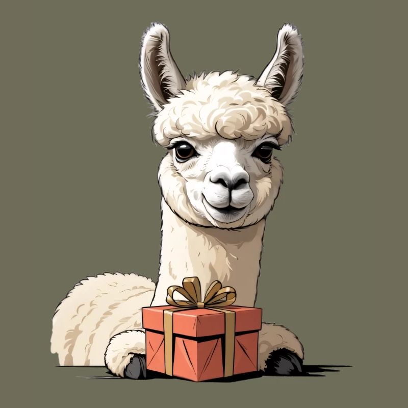 Alpaca with gift box