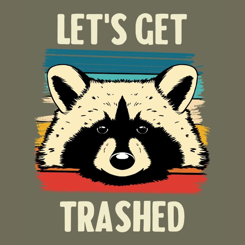 Rayures rétro raton laveur - Let’s Get Trashed