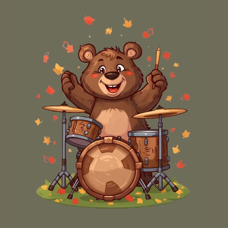 Bär Drummer Herbst