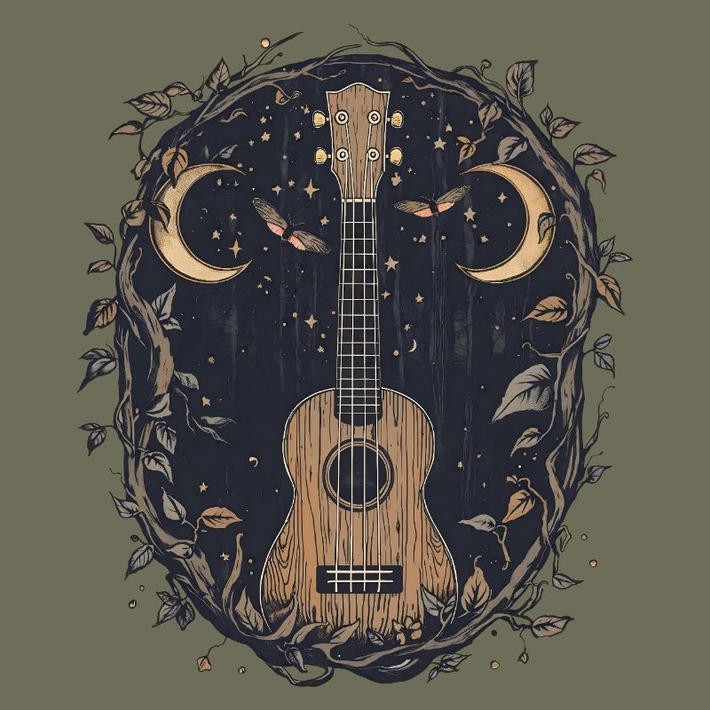Gothic Uke with Moon Moth