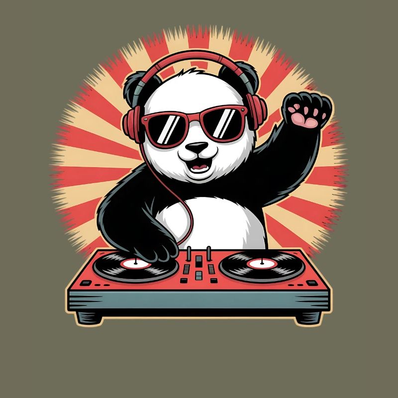 Panda DJ avec casque