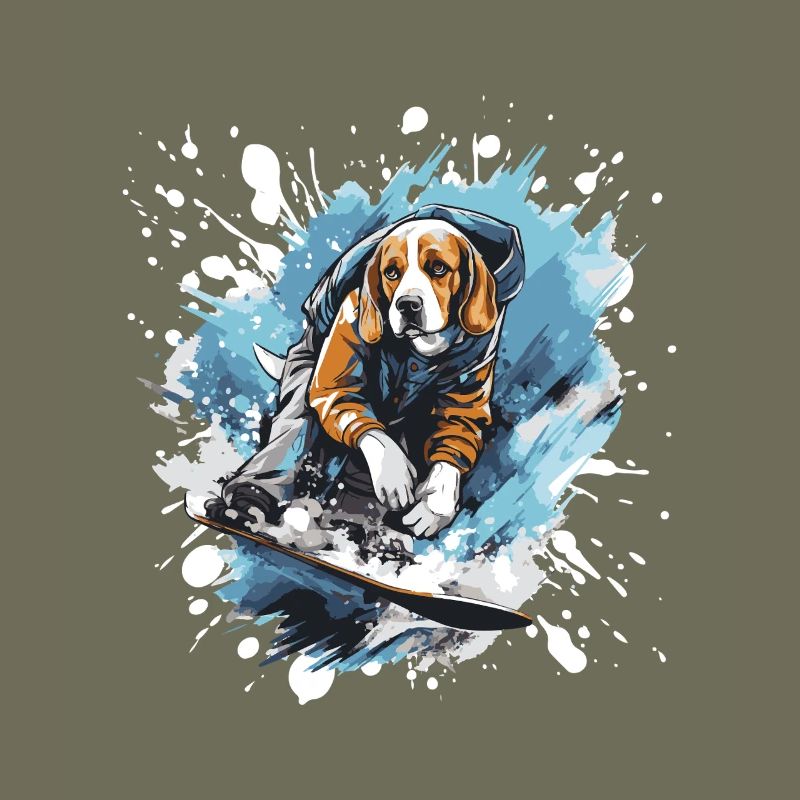 Beagle Chien Snowboard