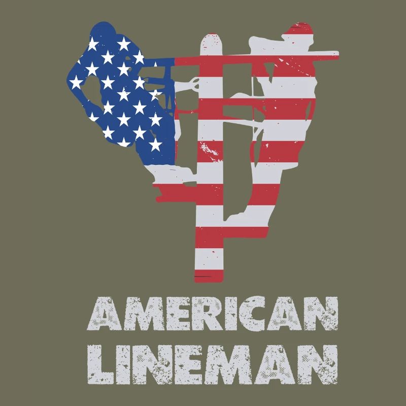 Silhouette du drapeau du monteur de lignes américain