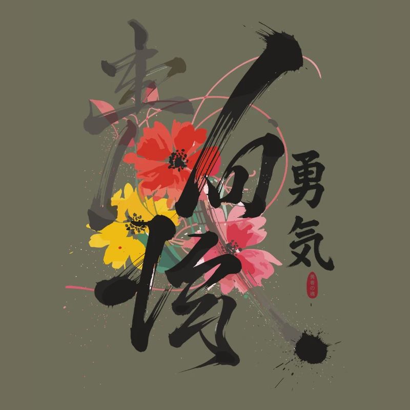 Courage Japanese Calligraphy Art