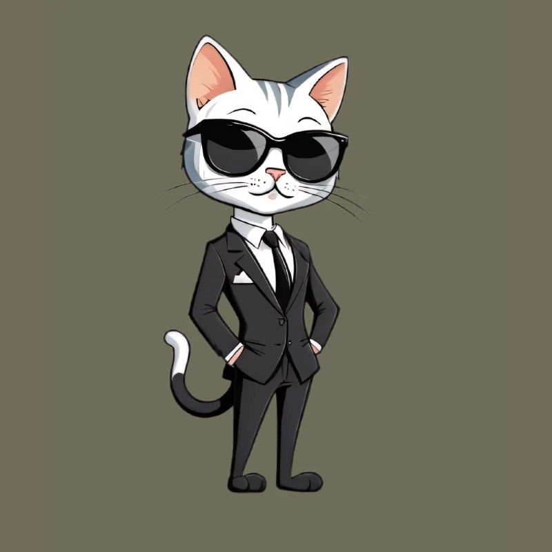 Héros chat élégant en costume