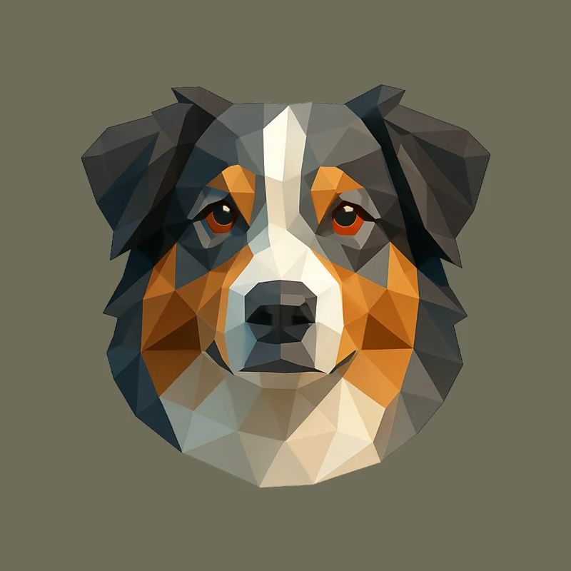 Süßer Australian Shepherd – Polygon Hundedesign