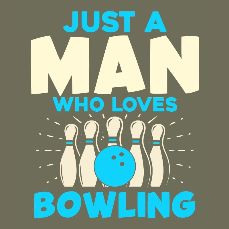 Mann der Bowling liebt Bowling Pins