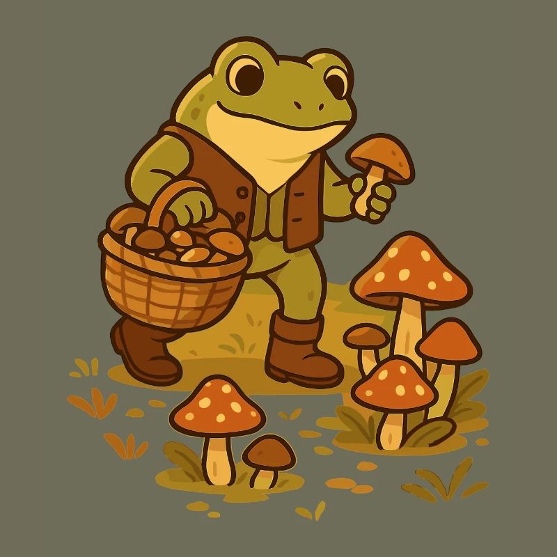 Frosch mit Pilzkorb – Mushroom Picker Frog
