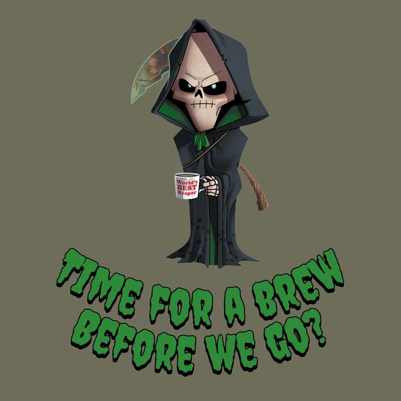 Grim Reaper Coffee Humor Tee