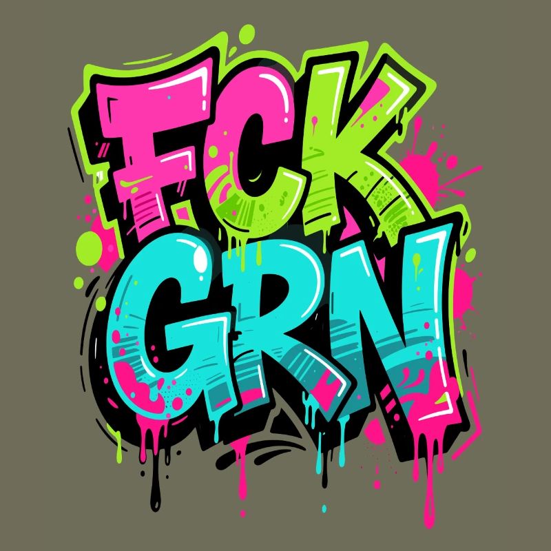 FCK GRN Graffiti Neon - Anti Green