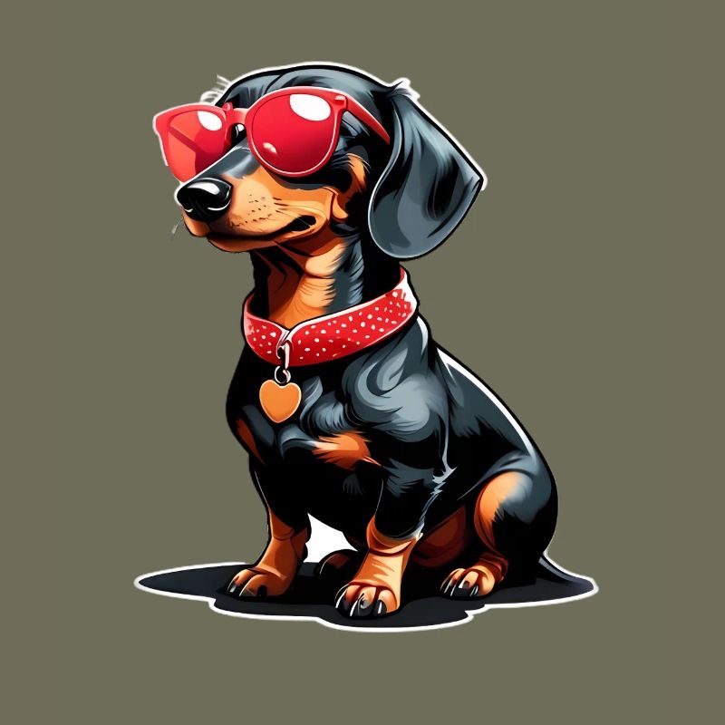 Teckel cool avec des lunettes de soleil