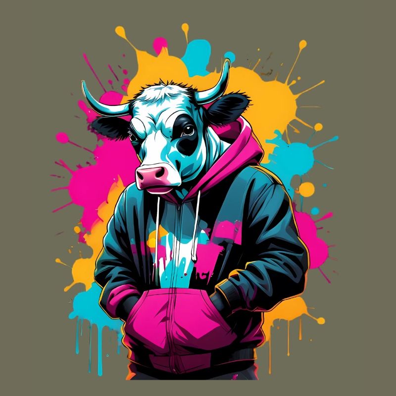 Vache graffiti en sweat à capuche