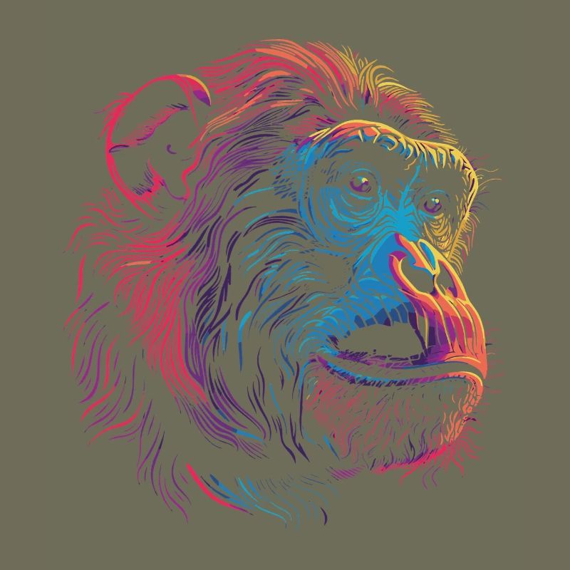 Singe Psychédélique Néon