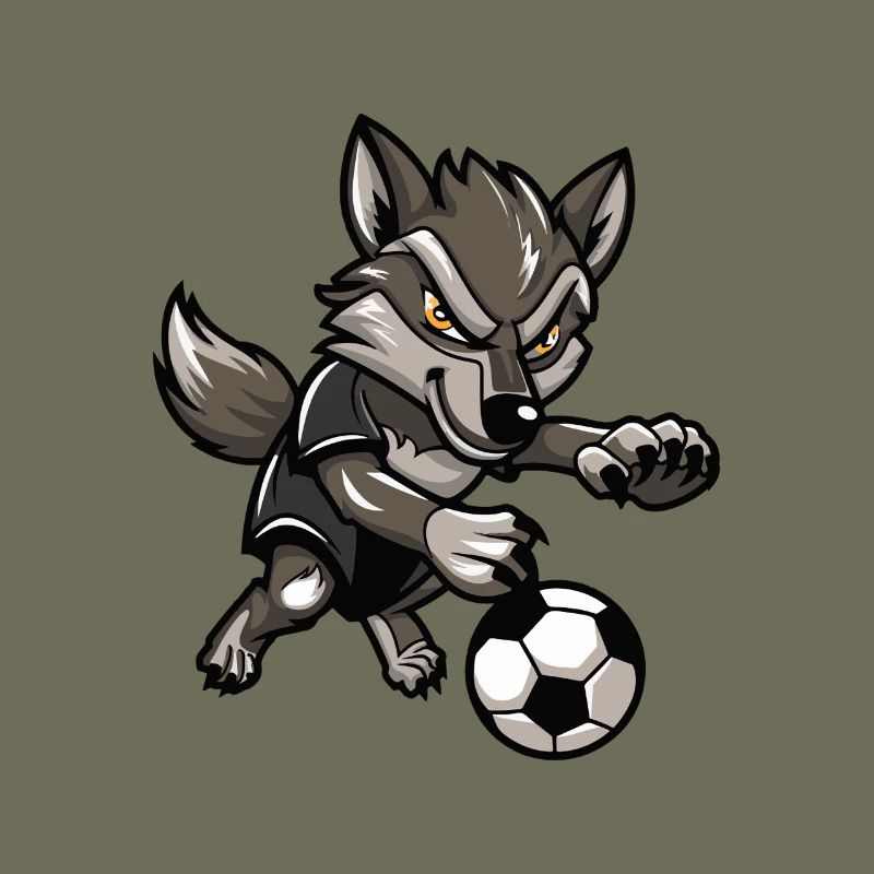 Wolfsoccer Animierter Wolf