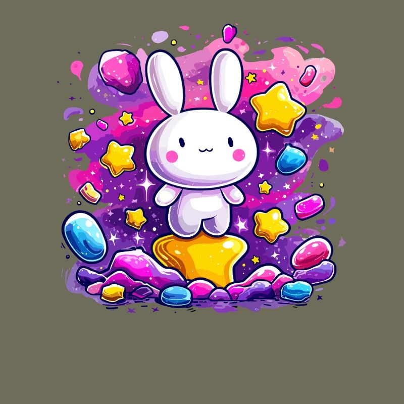 Cuddly bunny in the starry glow