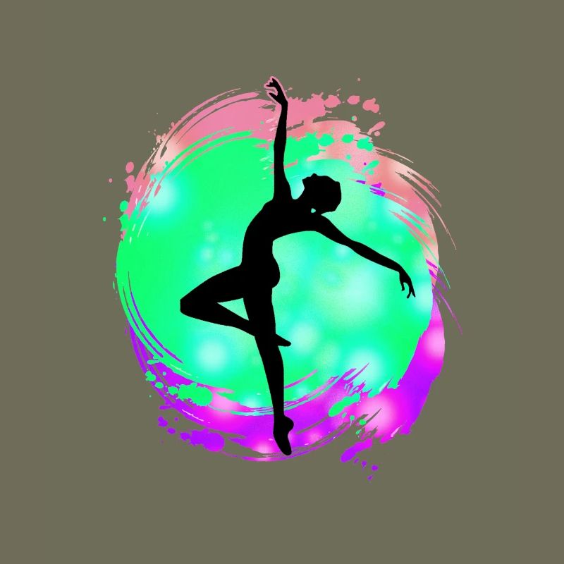 Tänzerin Silhouette Neon-Splash
