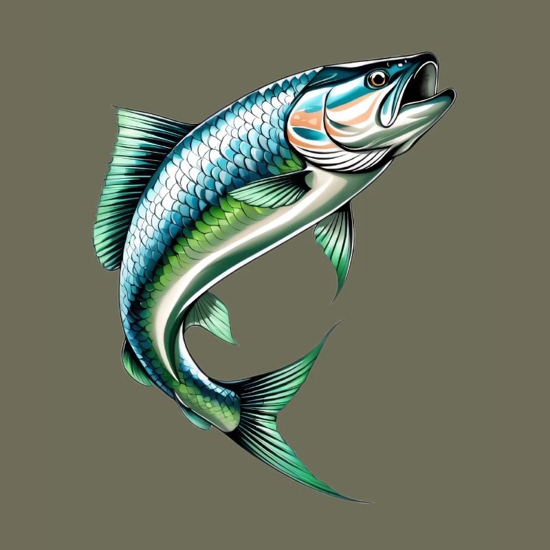 Jumping perch in green-blue